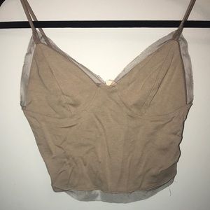 Urban Outfitters taupe crop top